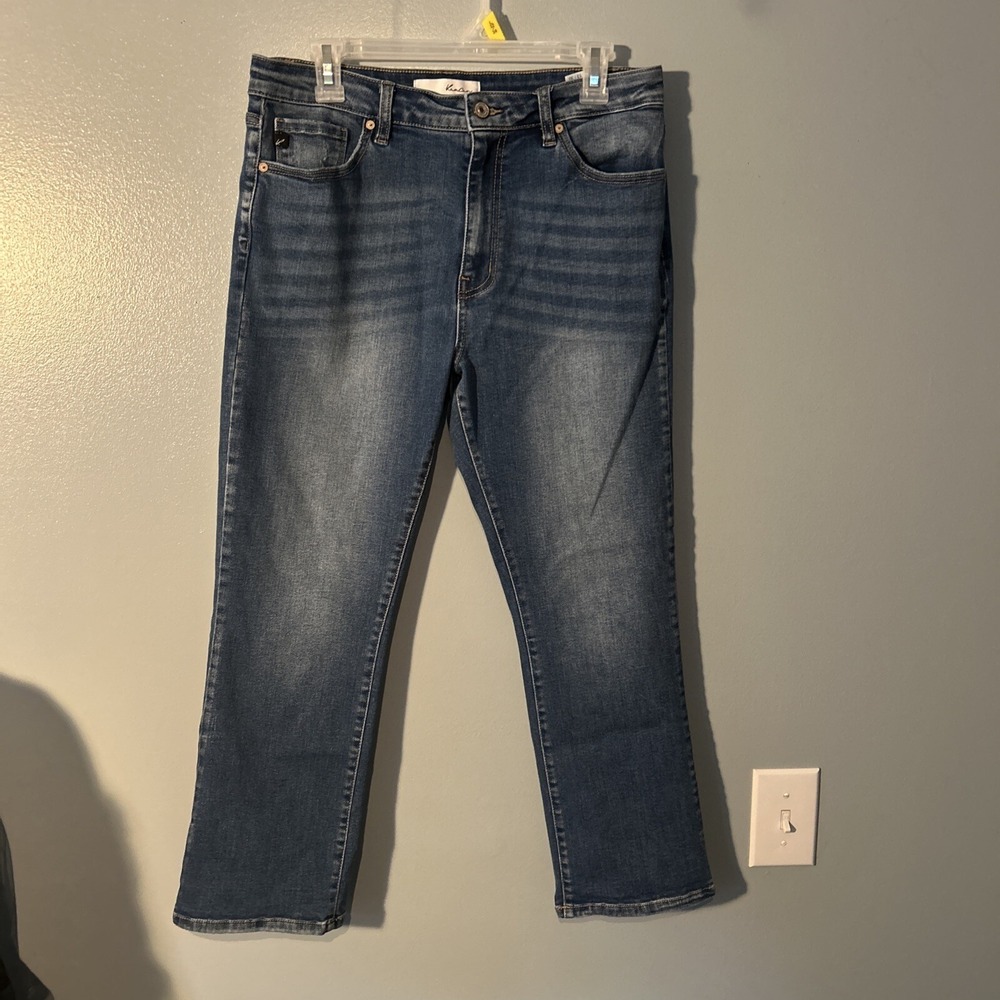 Women's KAN CAN Denim Blue Jeans High Rise Straight Jeans 13/30
